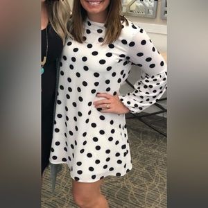 Black and White polka dot dress w/ built in slip. Size Medium